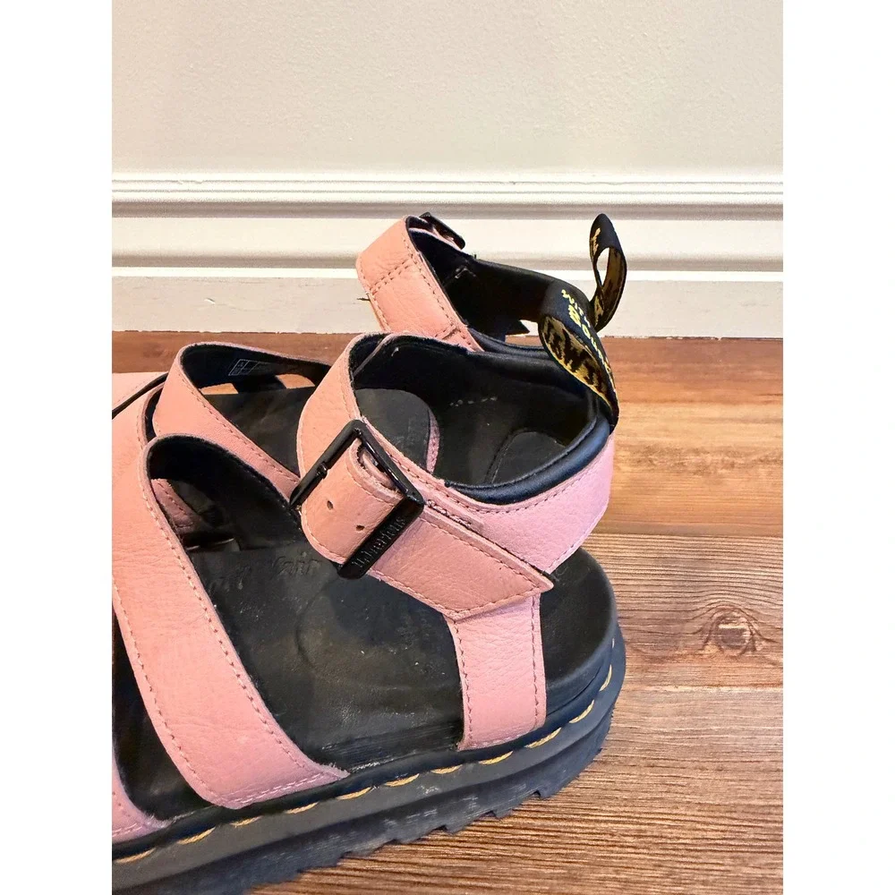 Dr. Martens Blaire Mallow Pink Leather Platform Gladiator Sandals Womens 7